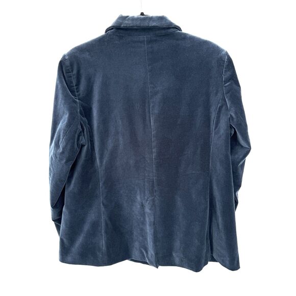 THOUGHT Rare Blue Velvet Double Breasted Blazer Jacket Size 14 US 18 UK 46 EUR - Picture 7 of 9